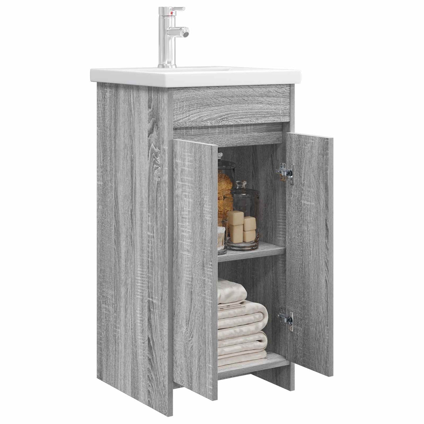 vidaXL Bathroom Vanity with Sink Grey Sonoma 42 x 40 x 84.5 cm