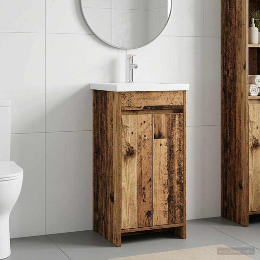 vidaXL Bathroom Vanity with Sink Old Wood 42 x 40 x 84.5 cm