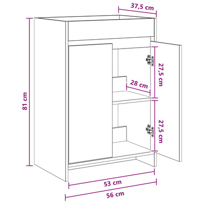vidaXL Bathroom Under Sink Cabinet White 56 x 37.5 x 81 cm