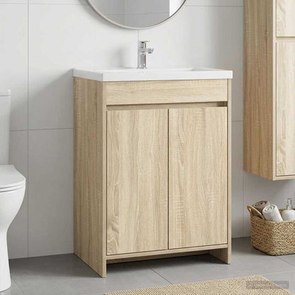 vidaXL Bathroom Under Sink Cabinet Sonoma Oak 56 x 37.5 x 81 cm