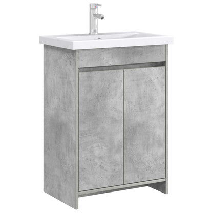 vidaXL Bathroom Under Sink Cabinet Concrete Grey 56 x 37.5 x 81 cm