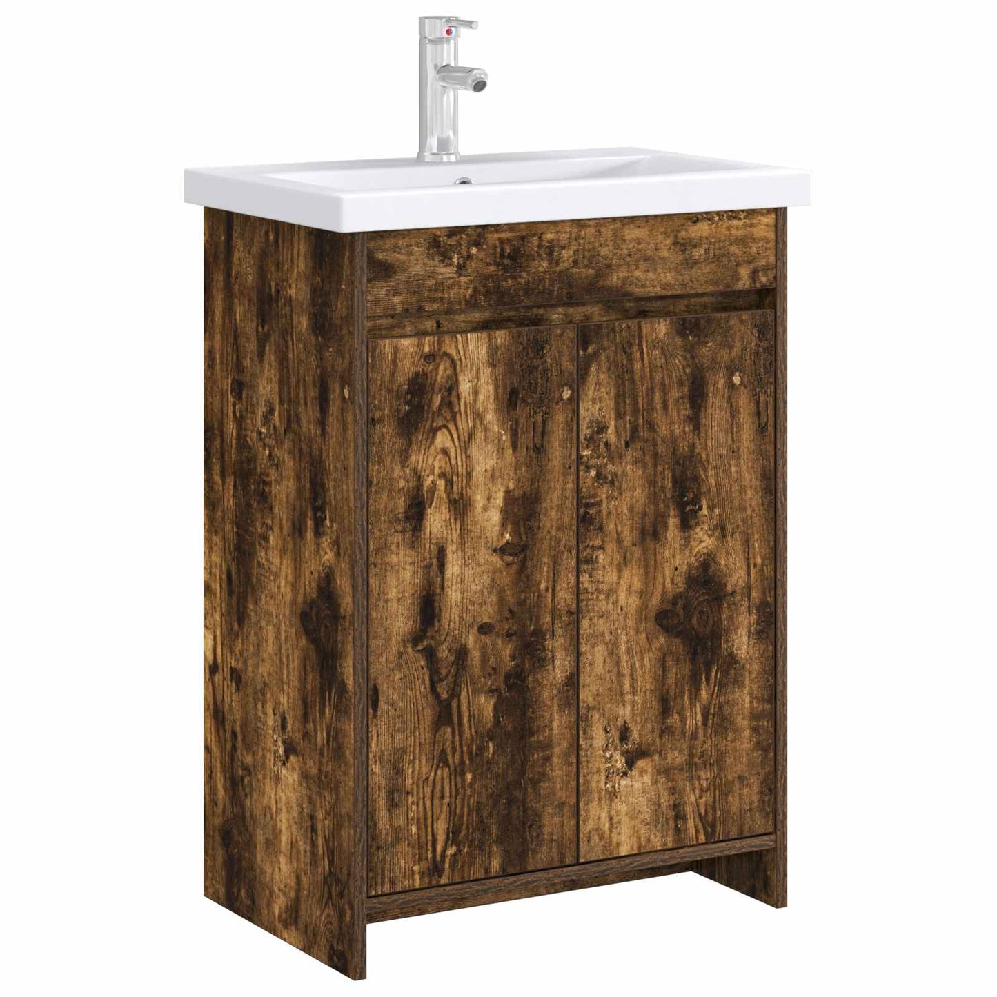 vidaXL Bathroom Under Sink Cabinet Smoked Oak 56 x 37.5 x 81 cm
