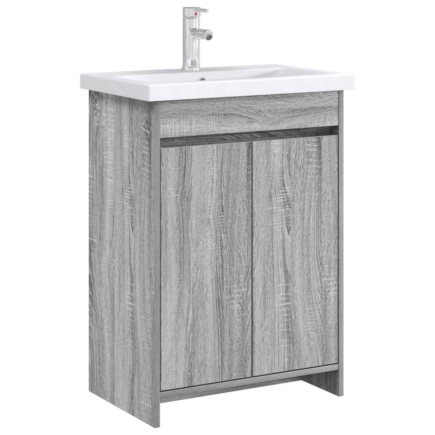 vidaXL Bathroom Under Sink Cabinet Grey Sonoma 56 x 37.5 x 81 cm