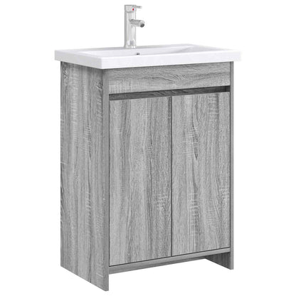 vidaXL Bathroom Under Sink Cabinet Grey Sonoma 56 x 37.5 x 81 cm