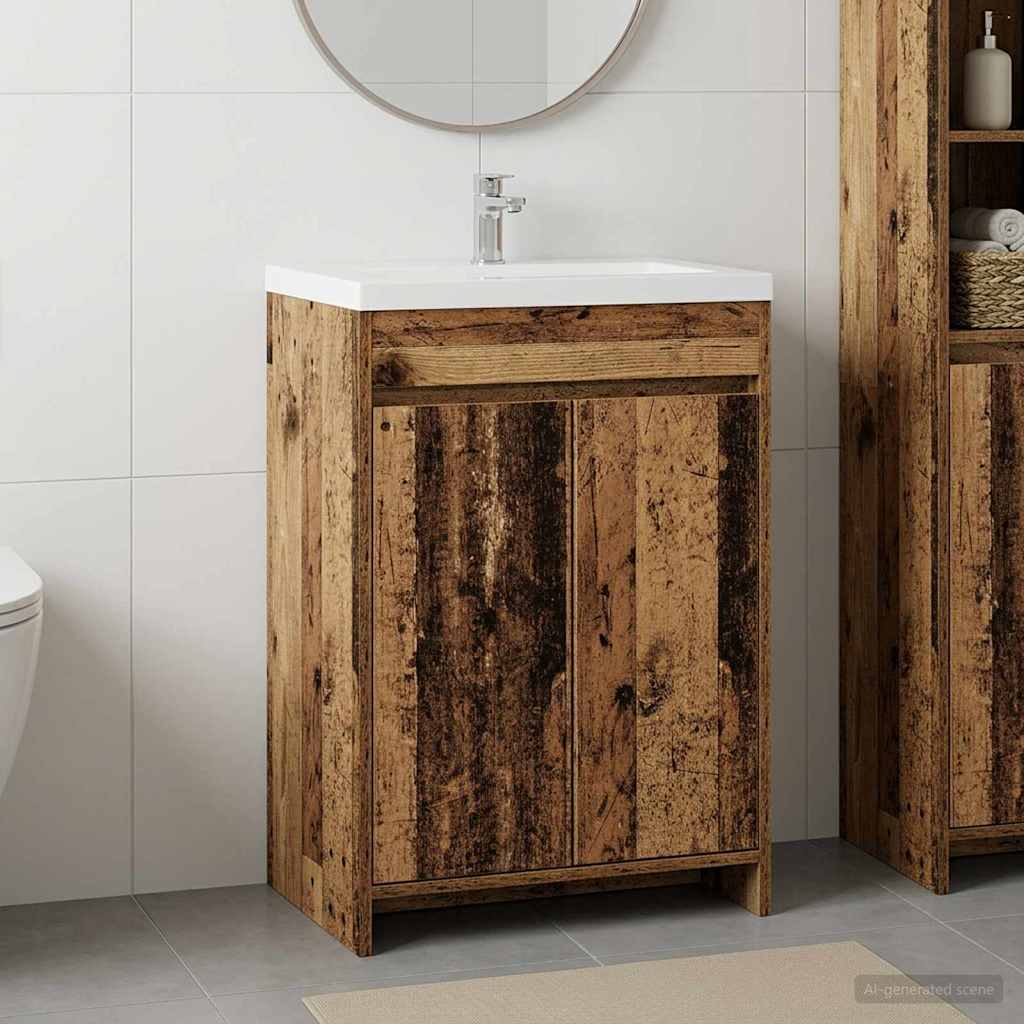 vidaXL Bathroom Under Sink Cabinet Old Wood 56 x 37.5 x 81 cm
