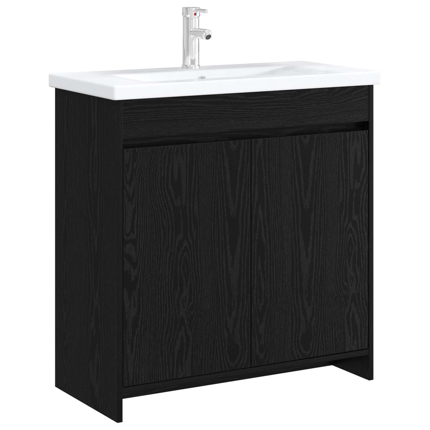 vidaXL Bathroom Under Sink Cabinet Black Oak 78.5 x 37.5 x 81 cm