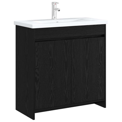 vidaXL Bathroom Under Sink Cabinet Black Oak 78.5 x 37.5 x 81 cm