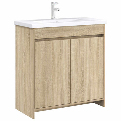 vidaXL Bathroom Under Sink Cabinet Sonoma Oak 78.5 x 37.5 x 81 cm