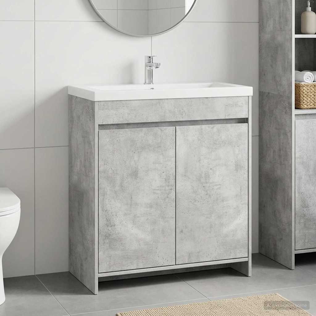 vidaXL Bathroom Under Sink Cabinet Concrete Grey 78.5 x 37.5 x 81 cm