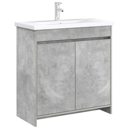 vidaXL Bathroom Under Sink Cabinet Concrete Grey 78.5 x 37.5 x 81 cm