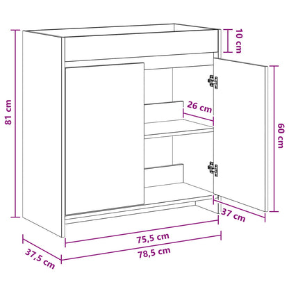 vidaXL Bathroom Under Sink Cabinet Concrete Grey 78.5 x 37.5 x 81 cm