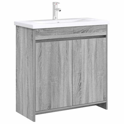 vidaXL Bathroom Under Sink Cabinet Grey Sonoma 78.5 x 37.5 x 81 cm