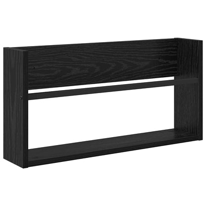 vidaXL Magazine Rack 2 pcs Black Oak 60 x 12 x 30 cm Engineered Wood