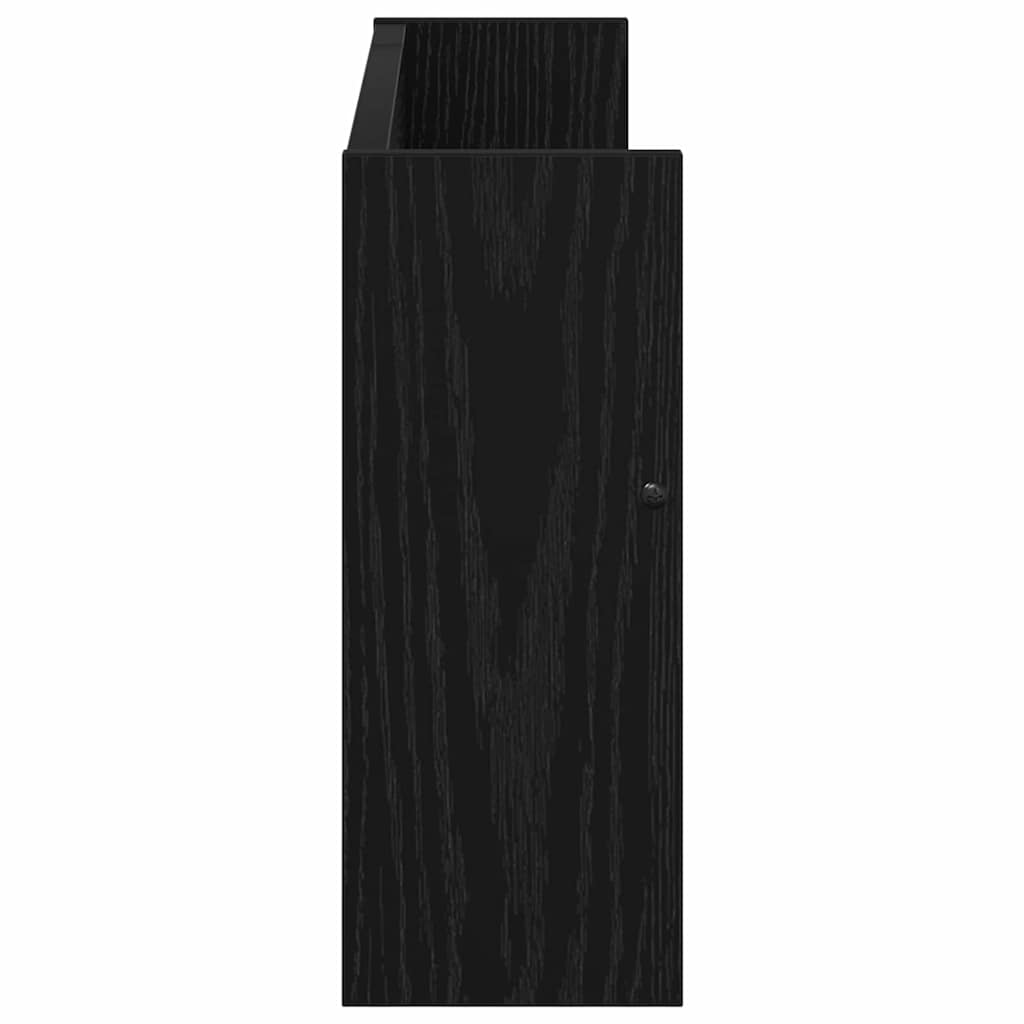 vidaXL Magazine Rack 2 pcs Black Oak 60 x 12 x 30 cm Engineered Wood