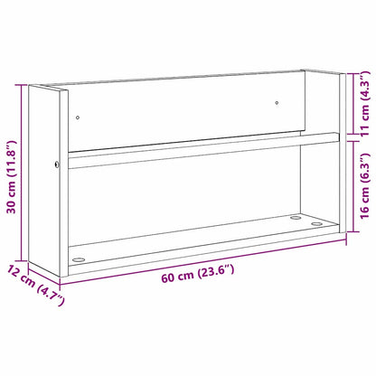 vidaXL Magazine Rack Sonoma Oak 60 x 12 x 30 cm Engineered Wood