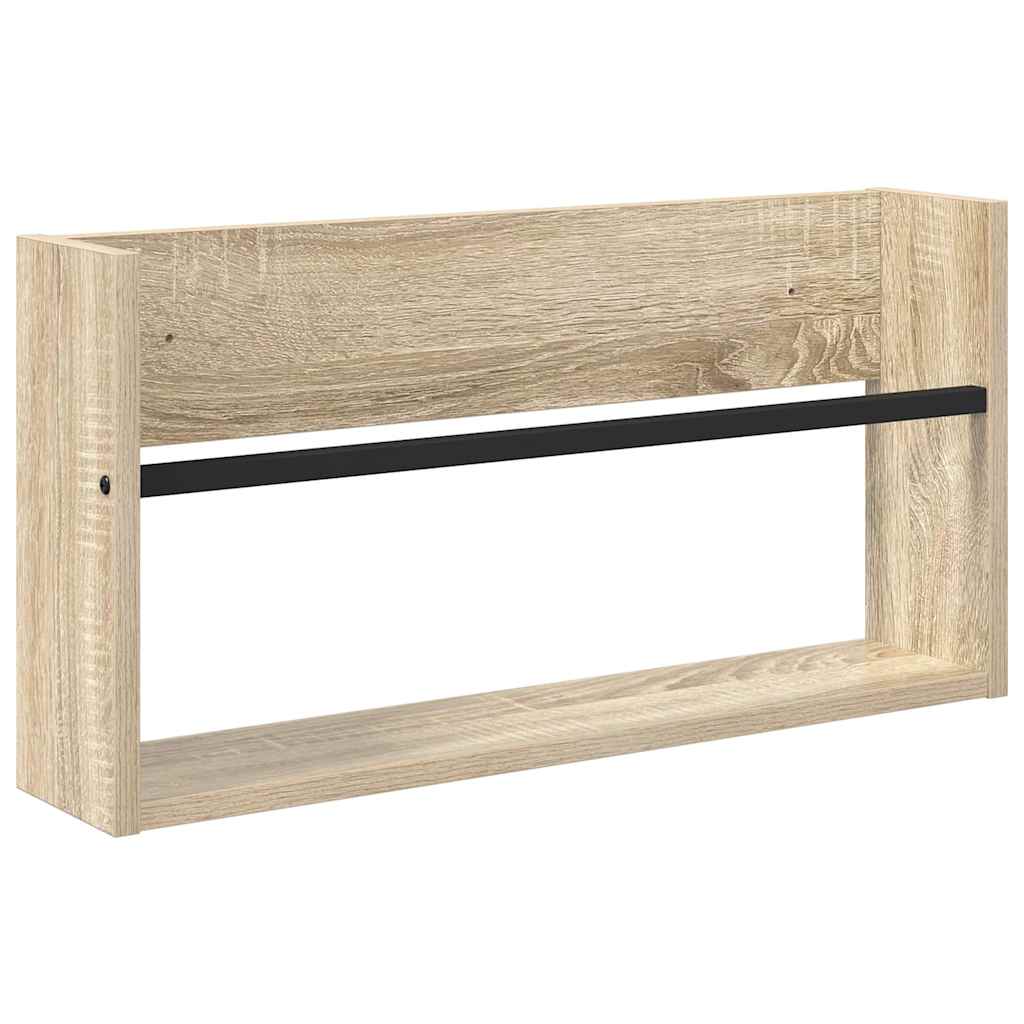 vidaXL Magazine Rack 2 pcs Sonoma Oak 60 x 12 x 30 cm Engineered Wood