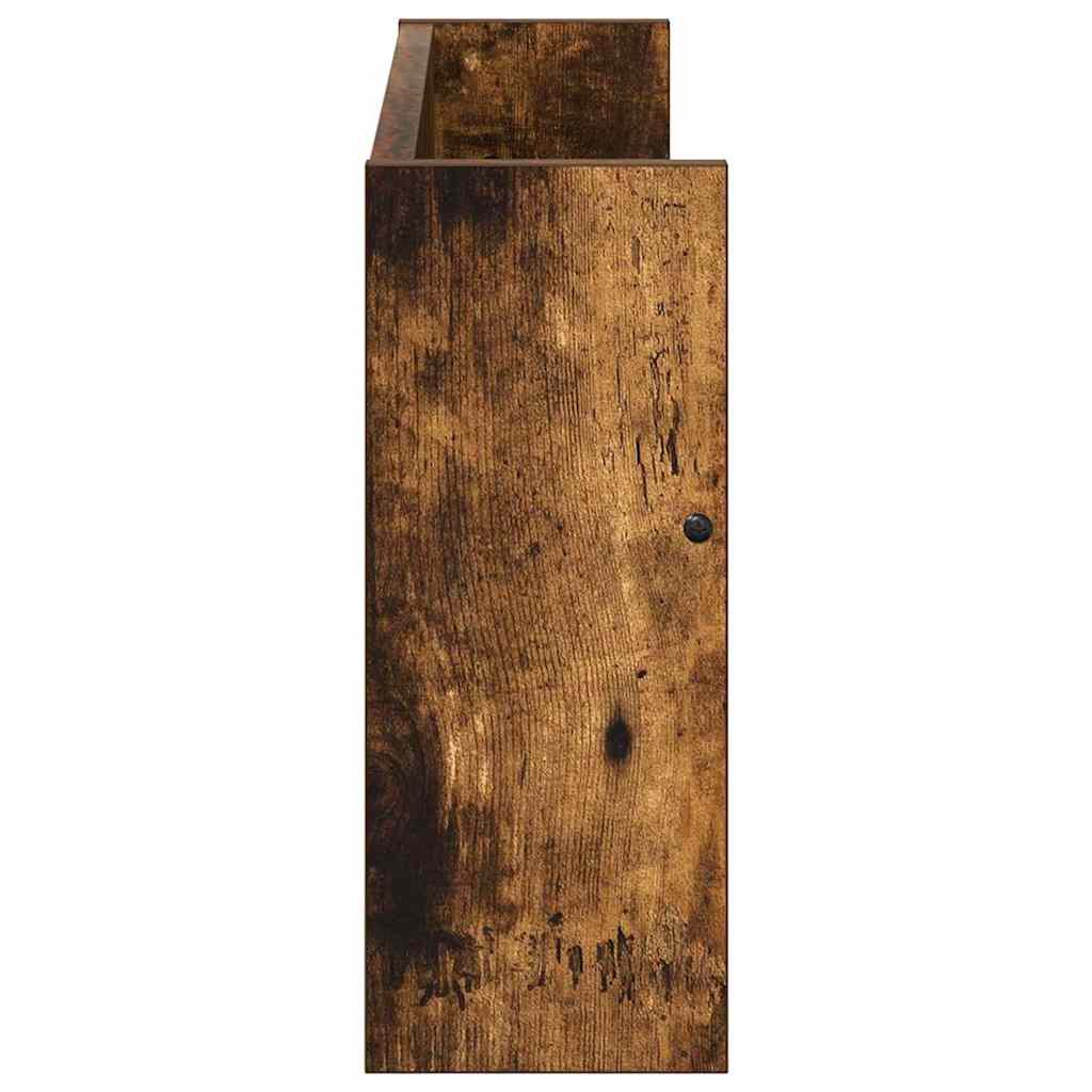 vidaXL Magazine Rack Smoked Oak 60 x 12 x 30 cm Engineered Wood