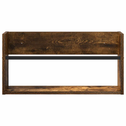 vidaXL Magazine Rack 2 pcs Smoked Oak 60 x 12 x 30 cm Engineered Wood