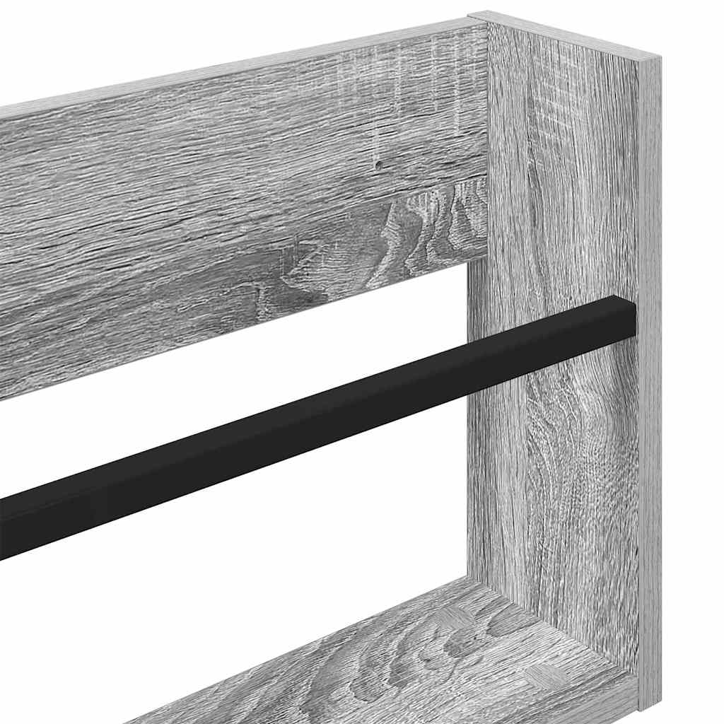vidaXL Magazine Rack Grey Sonoma 60 x 12 x 30 cm Engineered Wood