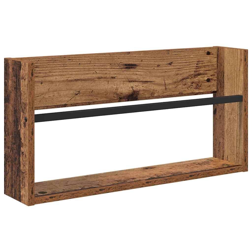 vidaXL Magazine Rack 2 pcs Old Wood 60 x 12 x 30 cm Engineered Wood