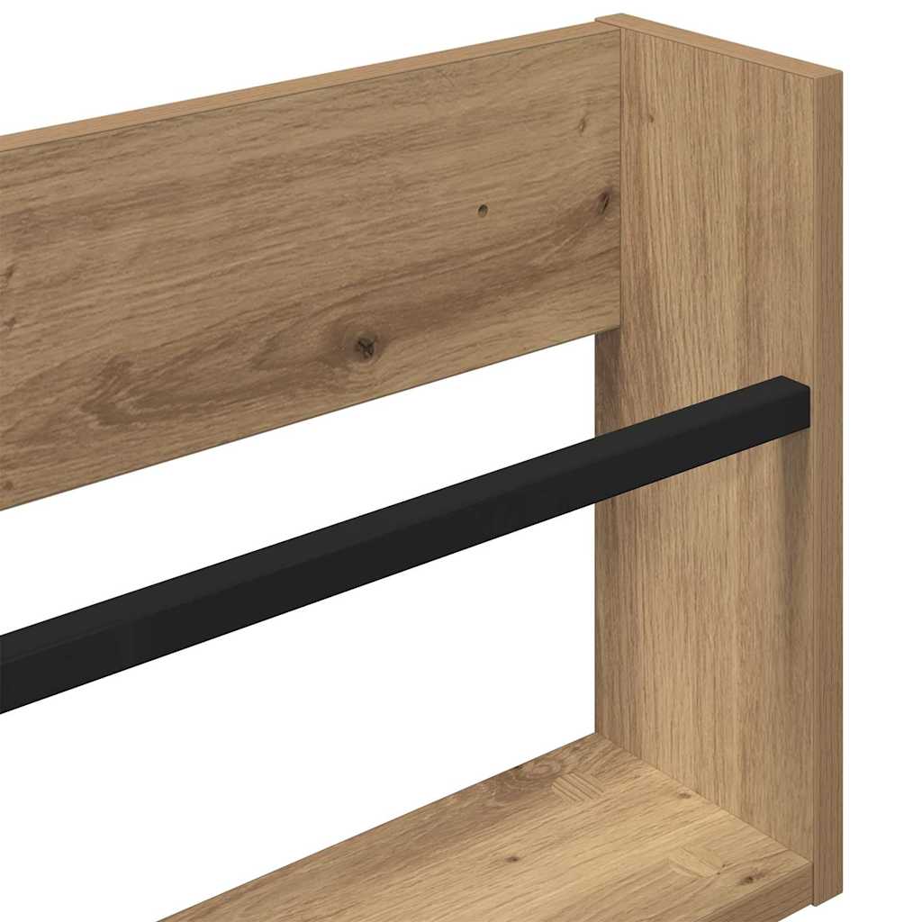 vidaXL Magazine Rack Artisan Oak 60 x 12 x 30 cm Engineered Wood
