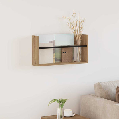 vidaXL Magazine Rack Artisan Oak 60 x 12 x 30 cm Engineered Wood