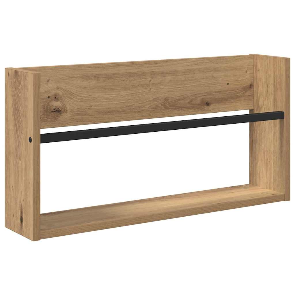 vidaXL Magazine Rack Artisan Oak 60 x 12 x 30 cm Engineered Wood