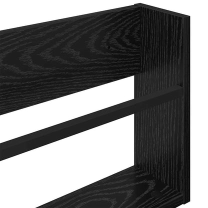 vidaXL Magazine Rack Black Oak 80 x 12 x 30 cm Engineered Wood