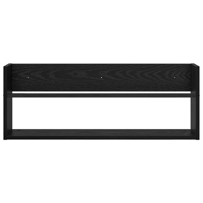 vidaXL Magazine Rack Black Oak 80 x 12 x 30 cm Engineered Wood