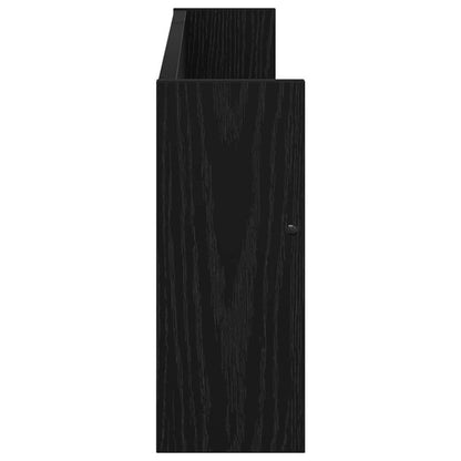vidaXL Magazine Rack Black Oak 80 x 12 x 30 cm Engineered Wood
