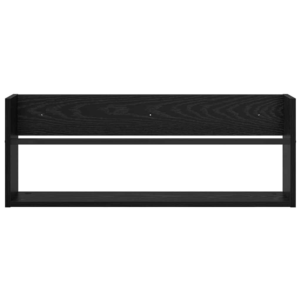 vidaXL Magazine Rack 2 pcs Black Oak 80 x 12 x 30 cm Engineered Wood