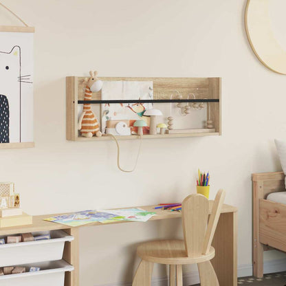 vidaXL Magazine Rack Sonoma Oak 80 x 12 x 30 cm Engineered Wood