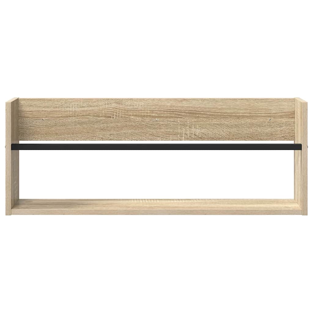 vidaXL Magazine Rack 2 pcs Sonoma Oak 80 x 12 x 30 cm Engineered Wood