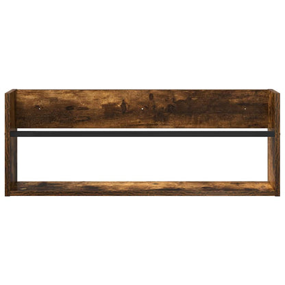 vidaXL Magazine Rack Smoked Oak 80 x 12 x 30 cm Engineered Wood