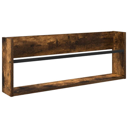 vidaXL Magazine Rack 2 pcs Smoked Oak 80 x 12 x 30 cm Engineered Wood