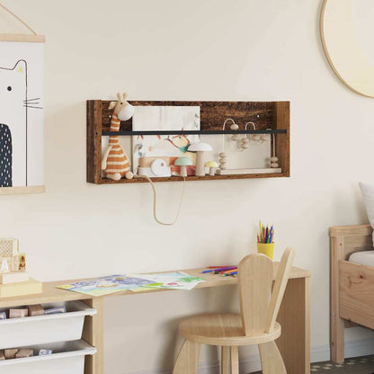 vidaXL Magazine Rack Old Wood 80 x 12 x 30 cm Engineered Wood
