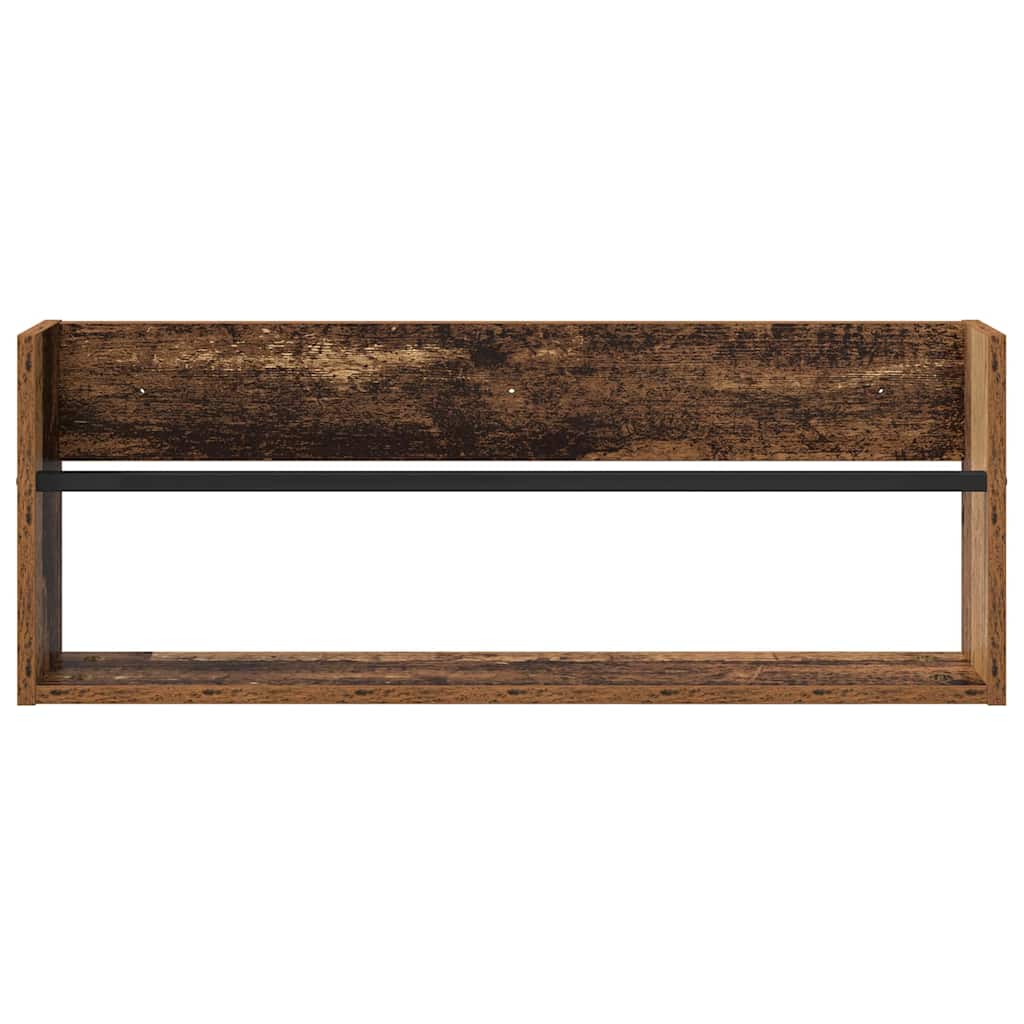vidaXL Magazine Rack 2 pcs Old Wood 80 x 12 x 30 cm Engineered Wood