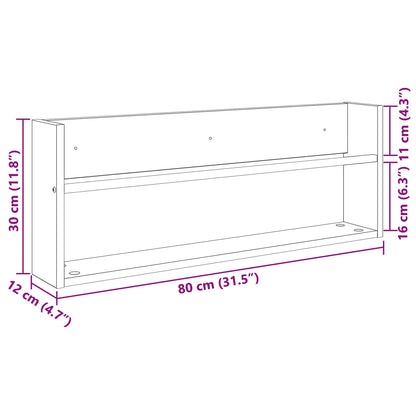 vidaXL Magazine Rack Artisan Oak 80 x 12 x 30 cm Engineered Wood