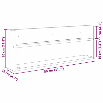 vidaXL Magazine Rack 2 pcs Artisan Oak 80 x 12 x 30 cm Engineered Wood