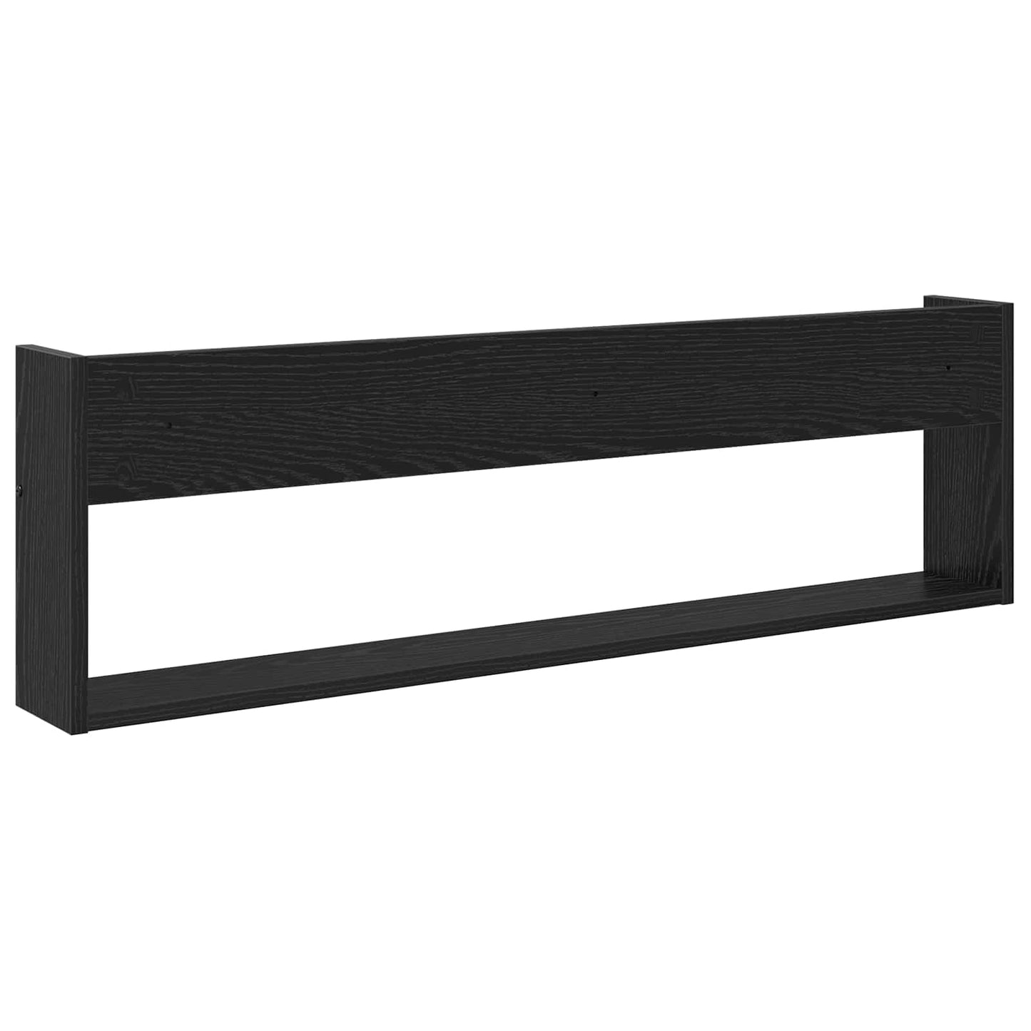 vidaXL Magazine Rack Black Oak 100 x 12 x 30 cm Engineered Wood