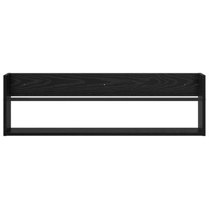 vidaXL Magazine Rack Black Oak 100 x 12 x 30 cm Engineered Wood