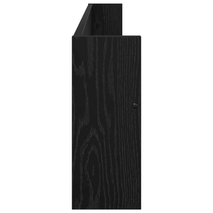vidaXL Magazine Rack Black Oak 100 x 12 x 30 cm Engineered Wood