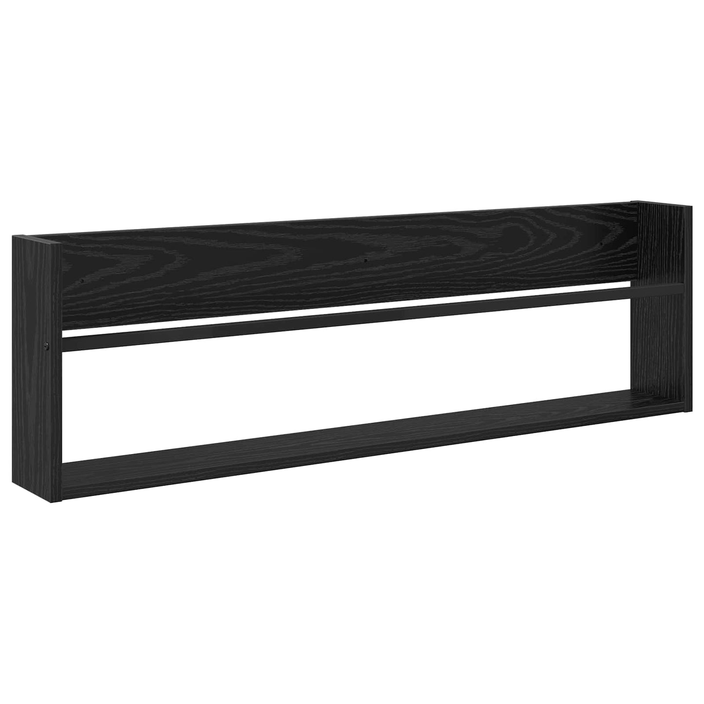 vidaXL Magazine Rack 2 pcs Black Oak 100 x 12 x 30 cm Engineered Wood