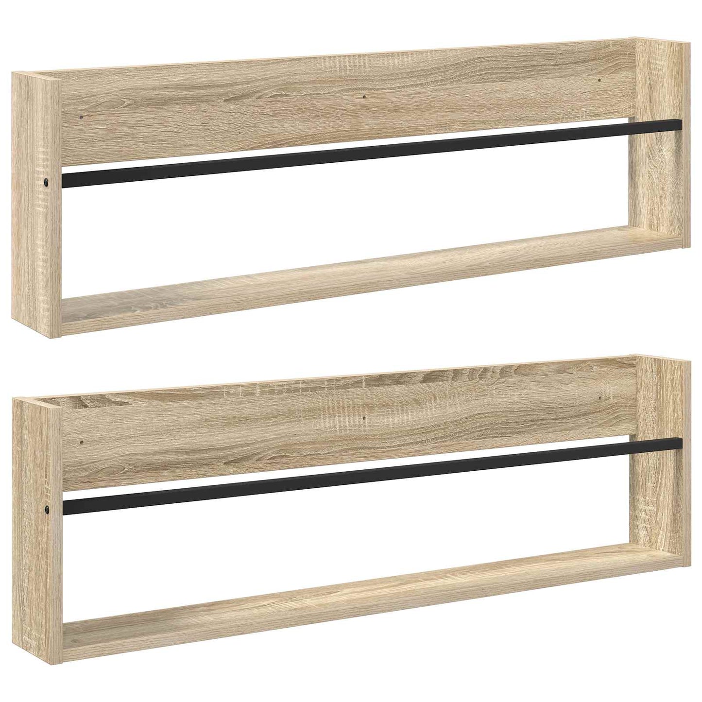 vidaXL Magazine Rack 2 pcs Sonoma Oak 100 x 12 x 30 cm Engineered Wood
