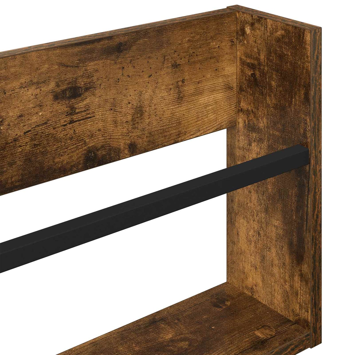 vidaXL Magazine Rack Smoked Oak 100 x 12 x 30 cm Engineered Wood