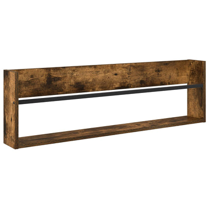 vidaXL Magazine Rack Smoked Oak 100 x 12 x 30 cm Engineered Wood