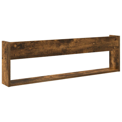 vidaXL Magazine Rack 2 pcs Smoked Oak 100 x 12 x 30 cm Engineered Wood
