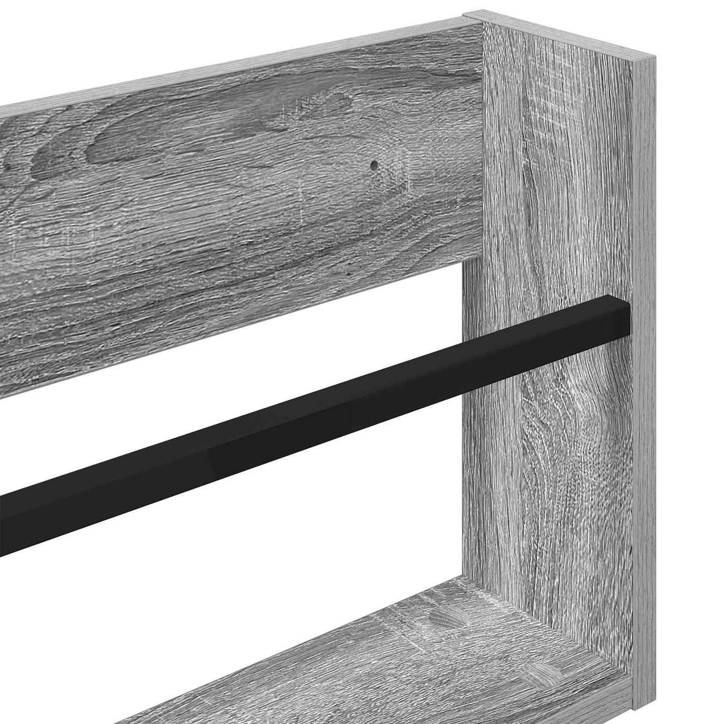 vidaXL Magazine Rack with Shelf 2 pcs Grey Sonoma 100 x 12 x 30 cm