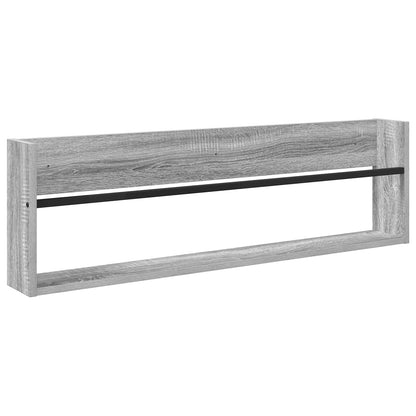 vidaXL Magazine Rack with Shelf 2 pcs Grey Sonoma 100 x 12 x 30 cm