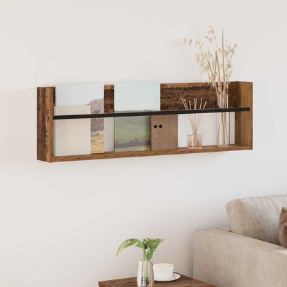 vidaXL Magazine Rack Old Wood 100 x 12 x 30 cm Engineered Wood